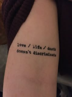 love / life / death doesn't discriminate  [Hamilton, the Musical] Hamilton Musical, Music Tattoos, Lin Manuel Miranda, Lin Manuel, Piercing Tattoo, Get A Tattoo, A Tattoo, Beautiful Tattoos, Future Tattoos