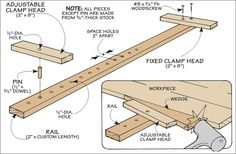 the diagram shows how to build a wood beam for a porch or deck with an adjustable clamp