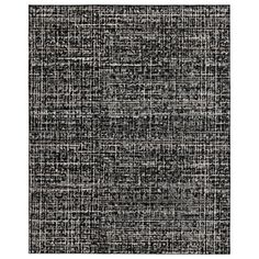 a black and white rug with small squares