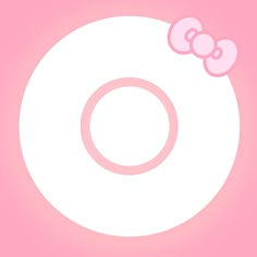 a white circle with pink hello kitty on it