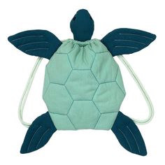 a small green turtle bag on a white background