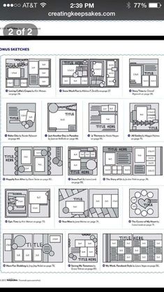 an image of a page with different layouts for the pages and numbers on it