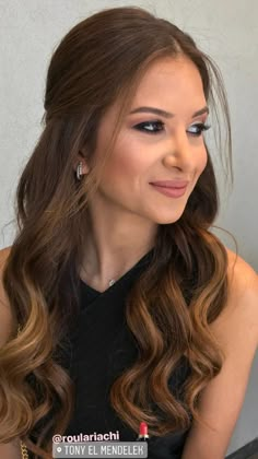 Curled Hairstyles For Medium Hair, Simple Prom Hair, Long Hair Wedding Styles, Prom Hairstyles For Long Hair, Front Hair Styles, Wedding Hair Inspiration