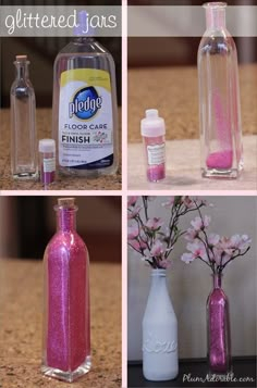 the instagram page is filled with images of bottles, flowers and other things that are in them