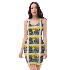 Make a statement and look fabulous in this all-over printed, fitted dress.  * 82% polyester, 18% spandex * Fabric weight: 6.78 oz/yd² (230 g/m weight may vary by 5% * Made with smooth, comfortable microfiber yarn * Material has a four-way stretch * Blank product components sourced from China Vietnam Art, Printed Bodycon Dress, Dress Clothes For Women, Spandex Fabric, G M, Fitted Dress, Favorite Things Gift, Labour Day, Fabric Weights