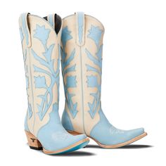 Jolene - Blueberry Buttermilk West Desperado, Modern Cowgirl, Floral Overlay, Beige Heels, Western Aesthetic, Buttermilk, Chunky Heel