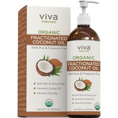 PRICES MAY VARY. ORGANIC FRACTIONATED COCONUT OIL - Similar to Virgin Coconut Oil, our Fractionated Coconut Oil is made from fresh, organic coconuts - with no added scent, it is 100% pure and hexane-free, USDA organic certified, non-GMO and not tested on animals. LIQUID COCONUT OIL FOR SKIN - Ultra-hydrating and easily absorbed fractionated coconut oil will leave your skin feeling silky smooth and nourished. With no greasy residue, apply as a coconut oil moisturizer after a shower or use it as a Liquid Coconut Oil, Coco Oil, Diy Coconut Oil, Coconut Oil Skin Care, Benefits Of Coconut Oil, Coconut Oil For Skin, Carrier Oil, Coconut Oil Hair, Essential Oil Roller