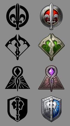 the emblems for different types of shields