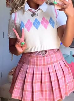 Pastel Pink Preppy Outfit, Pastel Preppy Outfit, Candy Inspired Outfits, Candycore Aesthetic Outfits, Kawaii Outfits, Lizzie Hearts, Kawaii Clothes, Girly Outfits