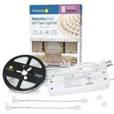 12 Volt AC Dimmable White LED Strip Light Kit Lighting Installation, Led Tape Lighting, Wire Installation, Cabinet Lights, Home Ac, Led Power Supply, Led Tape, Tape Lights, Led Strip Light