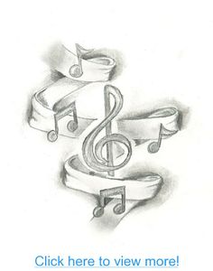 a drawing of musical notes and trebles