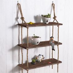 classicfurnituruk.co.uk Find many great new & used options and get the best deals for Decorative Wall Hanging Shelf Rack Solid Wood Rope Swing Floating Shelves 3 Tier at the best online prices at eBay! Free shipping for many products! Floating Storage Shelves, Hanging Rope Shelves, Wall Shelf With Hooks, Wand Organizer, Hanging Display, Wall Hanging Shelves, Rope Shelves, Solid Wood Shelves, Wooden Swings