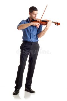 a young man playing the violin on white background stock images and clippings are available for