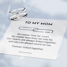 If you're looking for a beautiful and sentimental way to express your love for your mother or daughter, this ring is a perfect choice. The ring is intricately designed with an infinity symbol, representing the never-ending love between a mother and her daughter. Whether you wear it as a daily reminder of your special bond or give it to your mother or daughter as a gift, she is sure to cherish this heartfelt gift for years to come. Why buy from us?: Crafted In Solid S925 Sterling Silver and High- Granddaughter Jewelry, Grandma Granddaughter, Daughter Ring, Grandmothers Love, Interlocking Ring, Daughter Jewelry, Personalized Grandma, Infinity Ring, Meaningful Jewelry