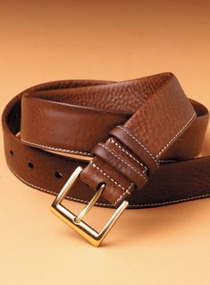 Foldover Havana Belt - The Ben Silver Collection Brown Leather Belt Buckles For Work, Casual Leather Belt Buckles For Workwear, Classic Cognac Leather Belt, Brown Fitted Leather Belt, Fitted Brown Leather Belt, Brown Leather Belt With Leather Lining, Fitted Leather Belts And Suspenders, Casual Leather Belts And Suspenders, Casual Leather Belts For Business