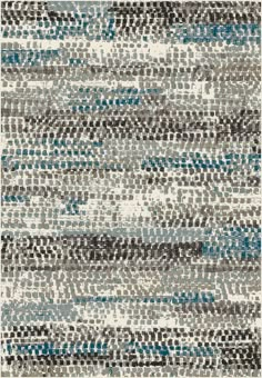 an area rug with blue and gray colors