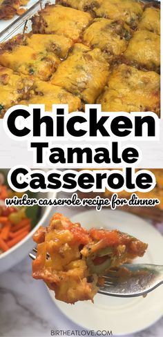 the chicken tamale casserole is ready to be eaten