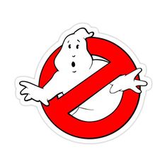 a ghost sticker in the shape of a no entry sign