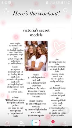 the victoria's secret models page is shown on an iphone screen, with text below it