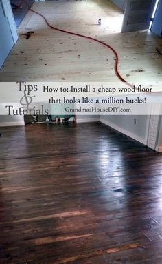 an image of a kitchen being remodeled with wood flooring