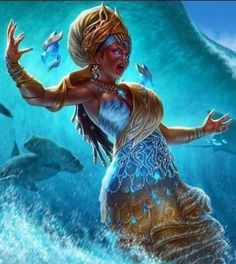 an image of a woman in the ocean with dolphins behind her and water splashing around her