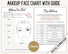 Looking for a way to get the perfect makeup look for your face? Look no further than our makeup face chart! This handy guide provides you with tips and tricks on how to apply makeup like a pro. Plus, it includes a form for you to consult with an experienced makeup artist in order to get the perfect look for your face. So whether you're a beginner or an experienced makeup artist, our makeup face chart is sure to help you achieve the perfect makeup look every time. Don't miss out - order your copy Makeup Artist Face Chart, Face Makeup Chart, Where To Put Makeup On Face Diagram, Makeup Face Template, Makeup Chart, Face Chart Makeup, Makeup Names, Makeup Charts, Face Charts