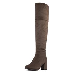 PRICES MAY VARY. Thigh-high boots feature stretch suede upper and a round toe Pull-on wear with inner half zipper closure and elastic strap at top back Synthetic and fabric linings, lightly cushioned footbed, wrapped block heel Product measurements were taken using size 7 US, width M. Please note that measurements may vary by size. Approx measurements - Heel Height: 3 in; Platform Height: 0.25 in; Shaft: 24 in; Circumference: 15 in. Look absolutely stunning with these adorable over the knee high Elegant Suede Knee-high Boots With Block Heel, Fitted Suede Knee-high Boots With Block Heel, Elegant Medium Width Brown Knee-high Boots, Brown Knee-high Boots With Medium Width, Brown Suede Knee-high Boots Medium Width, Thigh High Boots, Stacked Heel, Thigh Highs, Over The Knee