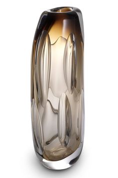 Brown Handblown Glass Vase | Eichholtz Sianni L  | Oroa.com Brown Glass Vase, Glass Cleaning Solution, Luxury Vase, Modern Glass Vases, Brown Vase, Acrylic Furniture, Glass Flower Vases, Divine Design, Large Vase