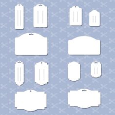 white paper cutout shapes on a blue background