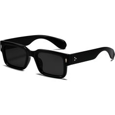 Square Frame Sunglasses For Women Men Trendy Chunky Rectangle Black Shades Fashionable Thick Square Frame Sunglasses, Timeless Classic Design, Suitable For People Of All Ages, Men's And Women's Sunglasses Will Not Fade With The Passage Of Time.This Fashionable Rectangular Sunglasses Are Made Of High-Quality Acetate Fiber And Reinforced Metal Hinges, Paired With A Popular Rivet Design. The Anti-Slip Design On The Inner End Of The Mirror Legs Allows You To Easily Wear Them All Day Long. Costa Sunglasses, Square Frame Sunglasses, Black Shades, Cycling Sunglasses, Aviator Sunglasses Mens, Metal Hinges, Classic Sunglasses, Sunglass Holder, Rectangular Sunglasses