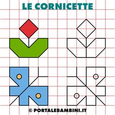 an image of a pattern with the words le corritte on it and two different shapes