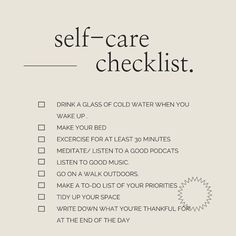 Self Care Checklist, Self Care Bullet Journal, Trening Fitness, Writing Therapy, Vie Motivation, Get My Life Together, Positive Self Affirmations, Self Care Activities, Mental And Emotional Health