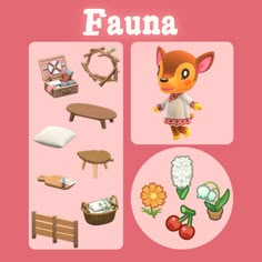 an animal is standing in front of a pink background with the words fauna on it