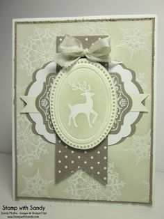 a card with an image of a deer on it and the words stampin '