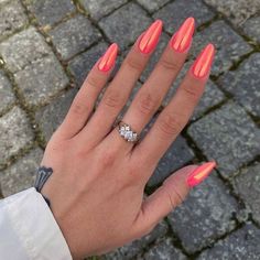 Summer Nails Beach | Summer Nails 2023 Color Trends Spring Summer Nails 2024 Trends, Bright Chrome Nails, Summer Chrome Nails 2024, Summery Nails 2024, Trends Nails, Peach Nails, Coral Nails, Inspiration Nails