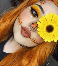 Scarecrow Halloween Makeup, Halloween Makeup Tutorial Easy, Creative Halloween Makeup, Halloween Makeup Clown, Fantasy Make-up, Scarecrow Makeup