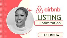 an advertisement for the air bnb listing website with a woman's head in profile