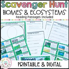 the scavenger hunt biomes and ecsytems reading passages included