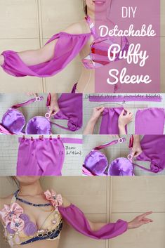 the instructions for how to make a brachlet puffy sleeve top