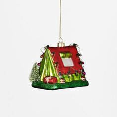 Glass Camping Tent Christmas Ornament - Marmalade Mercantile Red And Green Color Palette, Floral Candle Rings, Summer Wall Decor, Man Candle, Pumpkin Garland, Green Color Palette, Autumn Candle, Summer Pillows, Summer Candles