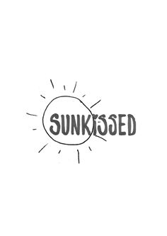 the sun kissed logo is drawn on a white background