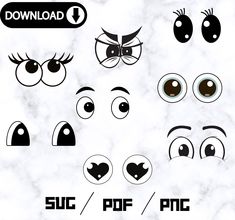 an image of various eyes with different shapes and sizes on the front, side, and back