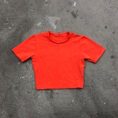 Los Angeles Apparel Garment Dye Short Sleeve Crop Top In Bright Orange Xs Brand New Casual Plain Orange Tops, Casual Orange Plain Tops, Basic Red Crew Neck Crop Top, Orange Stretch Crop Top With Short Sleeves, Orange Short Sleeve Crop Top, Red Fitted Crew Neck Crop Top, Trendy Orange Short Sleeve Crop Top, Plain Cotton Crop Top For Summer, Orange Short Sleeve Casual Crop Top