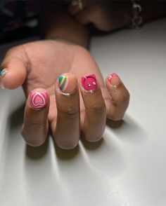 Really Short Dip Nails, Kids Acrylic Nails Short, Kids Acrylic Nails, Overlay Nails, Neon Acrylic Nails, Glamour Nails, Simple Gel Nails