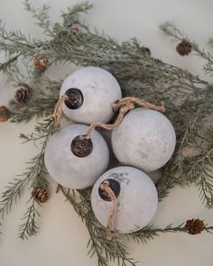 Nalea Ornament set - Sweet Water Decor - ornaments Grey Ornaments, Clay Gift Tags, Book Baskets, Christmas Themes Decorations, Glass Ball Ornaments, Christmas Greenery, Accent Wall Decor, Linen Shop, Kitchen Wall Decor