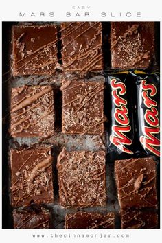 Mars bar slices on a baking sheet with two small Mars bars. Mars Bar Slice, Coco Pops, Mini Meringues, Cake Stall, Slice Recipe, Mars Bar, Recipe Sweet, Slices Recipes