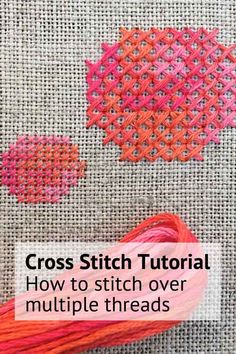 the cross stitch pattern is being used to sew