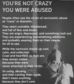 a poster with the words you're not crazy you were abused