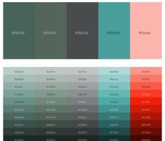 the color chart for different shades of paint