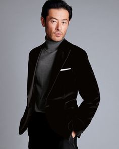 Italian Velvet Jacket - Black | Men's Charles Tyrwhitt Italian Velvet Jacket - Black Size 36R Cotton Black Velvet Coat For Men, Luxury Black Velvet Tuxedo, Red Velvet Jacket Mens, Black Velvet Blazer Men, Luxury Black Men's Leather Jacket, Charles Tyrwhitt Shirt, Black Velvet Jacket, Charles Tyrwhitt, Borg Jacket